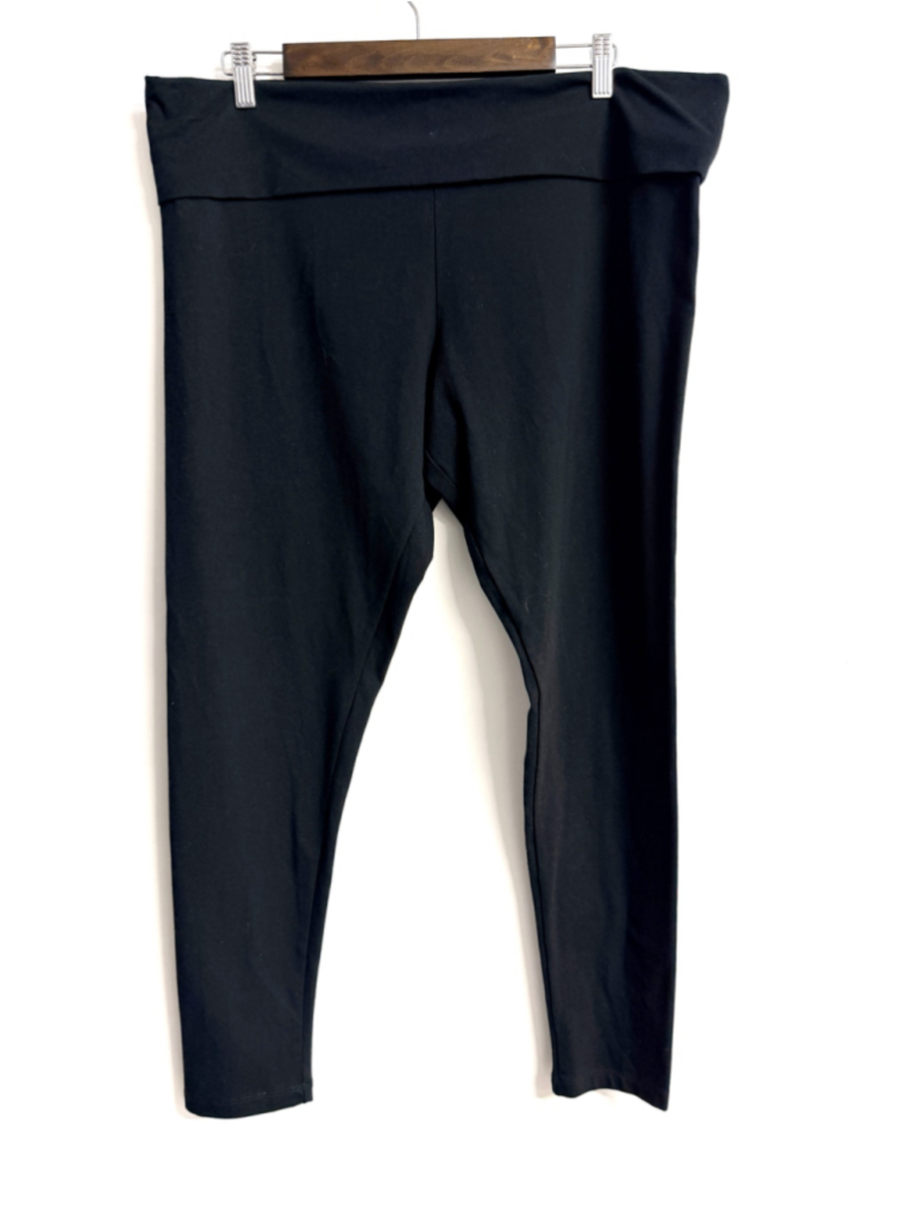 Women's Victoria's Secret PINK Black Mid Rise Foldover Leggings Size XXL
